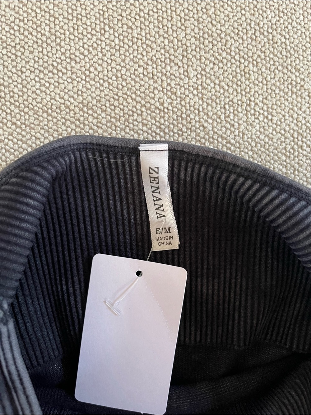 Zenana Ribbed Soft Charcoal Black Shape wear bodysuit removable bra pads New - Picture 3 of 7